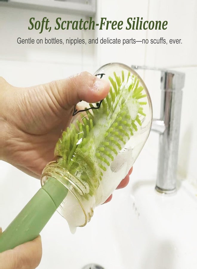 Detsuk Travel Baby Bottle Cleaner Kit with Storage Case – 6-in-1 Compact Bottle Brush Set for Infant Feeding, Breast Pump Parts & On-The-Go Washing – Baby Travel Essentials for Flying (Green) - Image 3